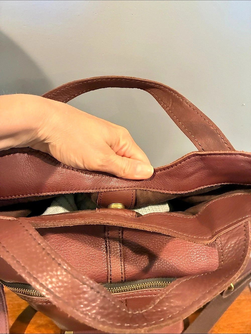 Fossil Brown Leather Shoulder Bag & Wallet - Picture 5 of 15